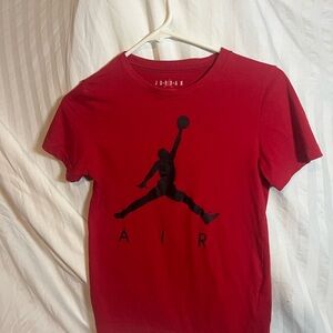 Jordan Red Tee with White Logo